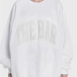 The Bar Varsity Sweatshirt White on White